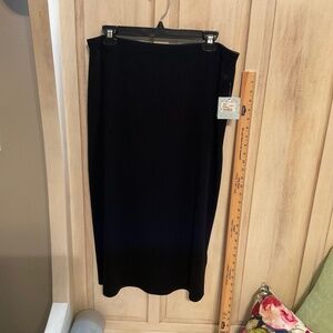 NWT Ming Wang Black Straight Knit Skirt – Size Large, 30” Length $125